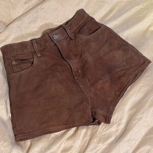 Levi’s Women’s High-Rise Brown Cotton Shorts